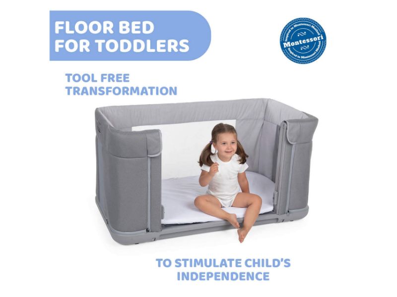 How The Chicco Next2Me Forever turns into a floor bed suitable for children up to 4 years old