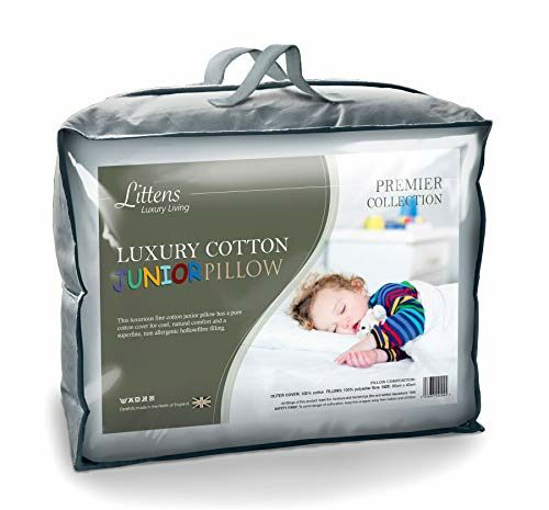 100% Luxury Fine Cotton Junior Cot Bed Size Pillow, Hollowfibre