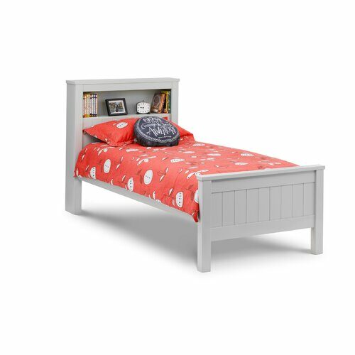 Argent Single Bed Frame with Bookcase