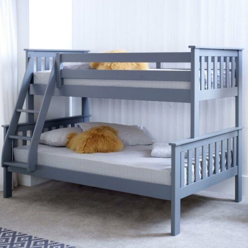 Atlantis Grey Wooden Triple Sleeper Bed Frame – 3ft Single Top and 4ft Small Double Bottom