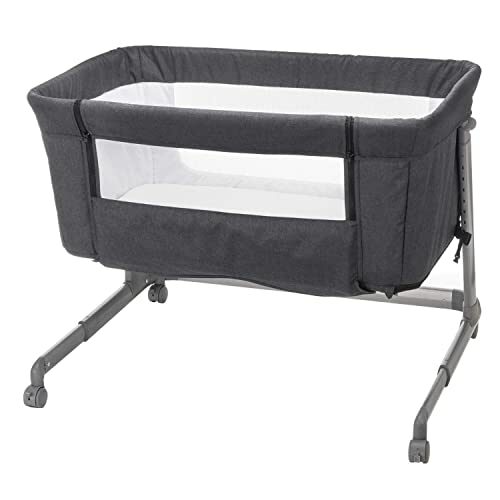 Babyway Co Sleeper Adjustable Bedside Baby Crib (Charcoal Grey)