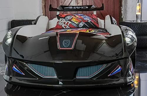 Children’s Novelty Thunder Race Car bed Black – 3FT Single