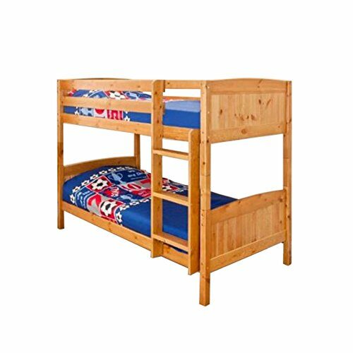 Comfy Living Christopher Pine Bunk Bed in Caramel with 2 Mattresses
