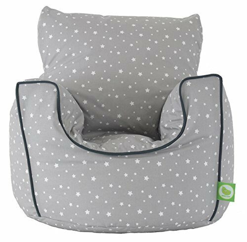 Cotton Grey Stars Bean Bag Arm Chair with Beans Toddler Size From Bean Lazy