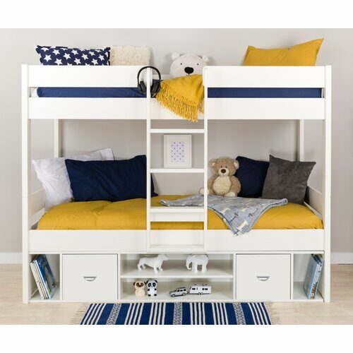 European Single Bunk Bed with Drawers and Shelves by Stompa