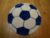 Football Childrens Blue And White Faux Fur Rug. Size 70cm Diameter