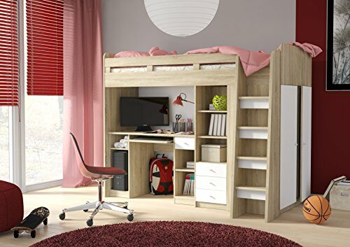 Furniturefactor Combi Mid High Sleeper Storage Bunk Bed Desk Wardrobe Shelving