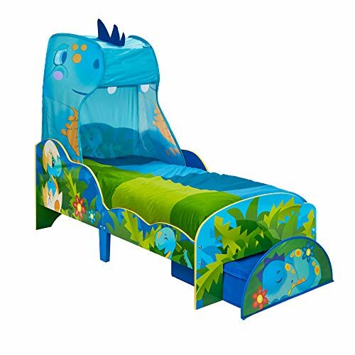 HelloHome 509DSR Dinosaur Toddler Bed With Storage And Canopy
