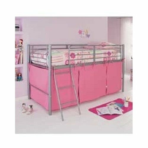 HLS Pink Tent For Mid Sleeper Bed Girls Bedroom Toys Games Storage