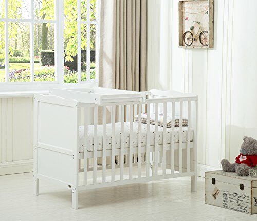 MCC Wooden Baby Cot Bed “Orlando” With Top Changer & Water repellent Mattress