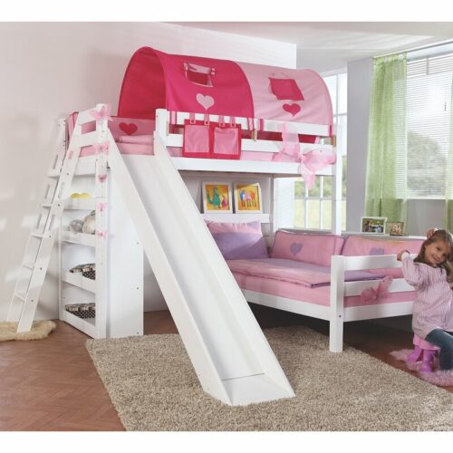 Reina European Single L-Shaped Bunk Bed with Slide