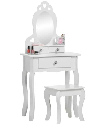 Runesol Girls Dressing Table With Mirror and Stool