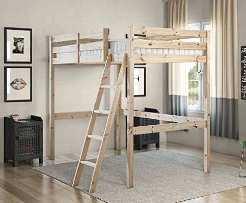 Strictly Beds and Bunks – Short High Sleeper Loft Bunk Bed with Sprung Mattress, 2ft 6 Single.