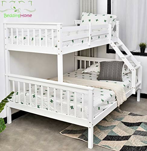 Triple Bunk Bed 3FT Single 4.6Ft Double Solid Pine Wood